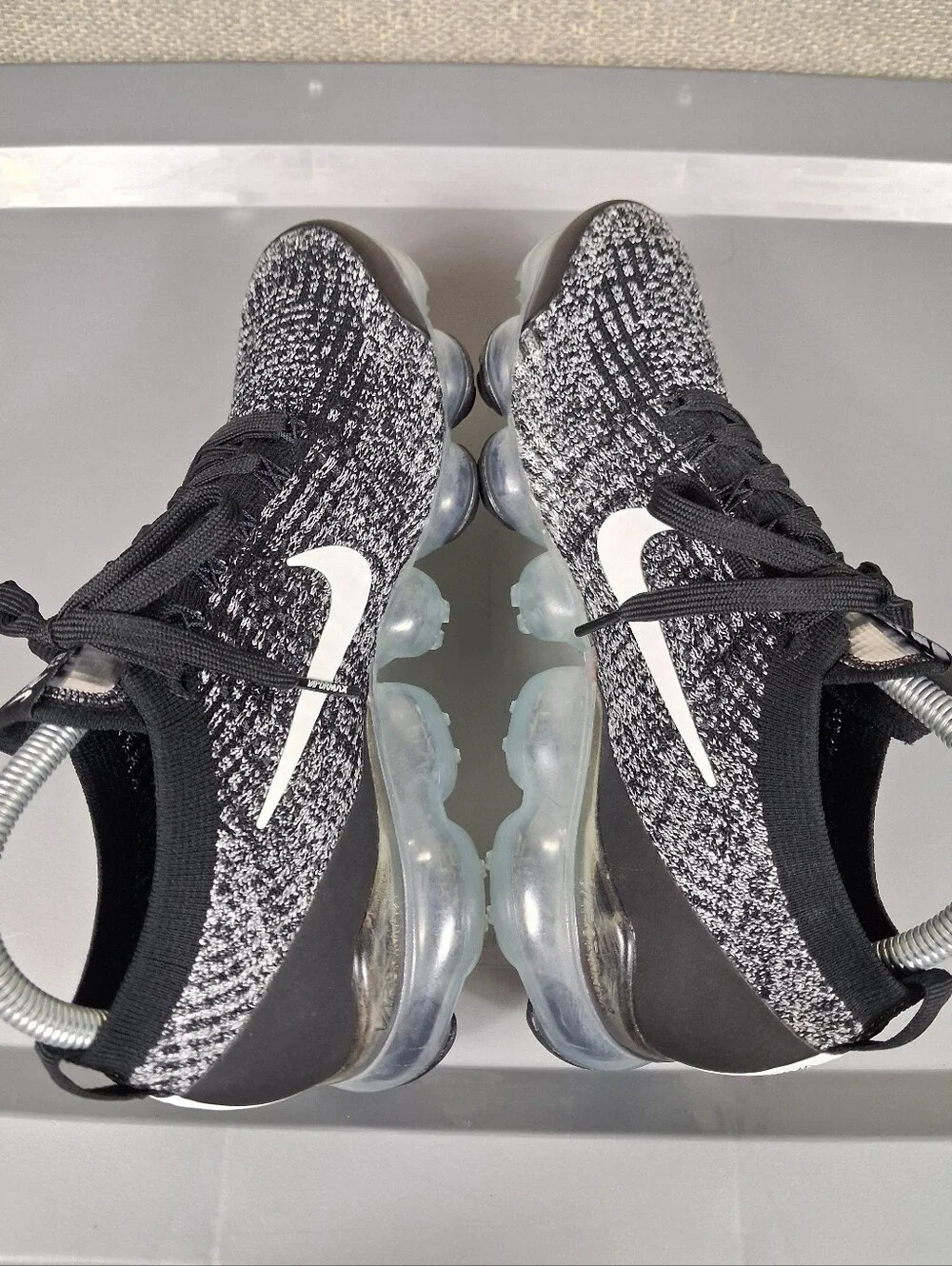 Nike Air VaporMax Flyknit 3 Sneakers Womens 10 Oreo Black White Athletic Running